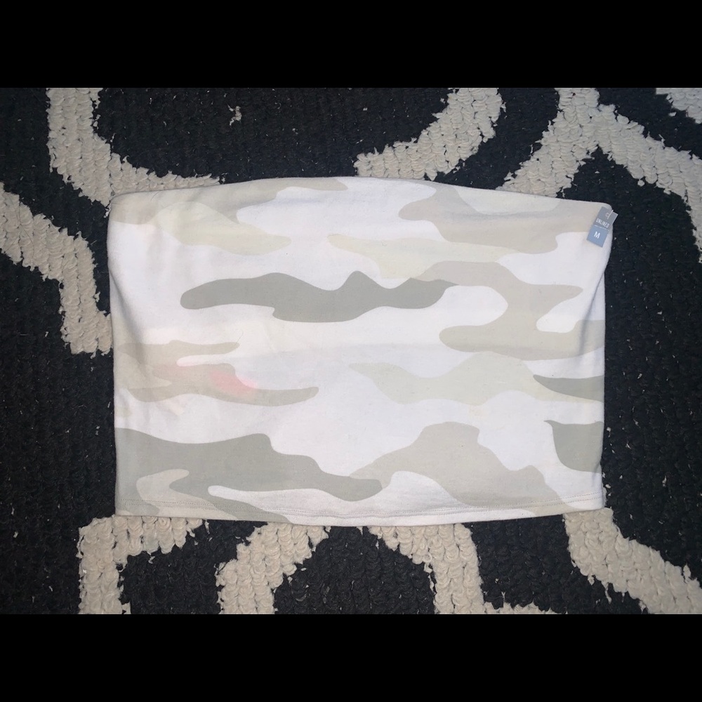 PINK camo cropped tube top